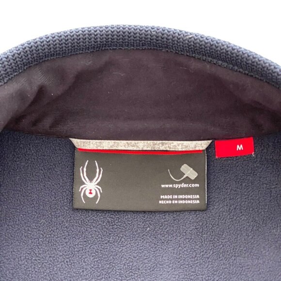 Spyder Active Sports Frontier Blue Ribbed Knit Basic Jacket Sportcore - Picture 8 of 12